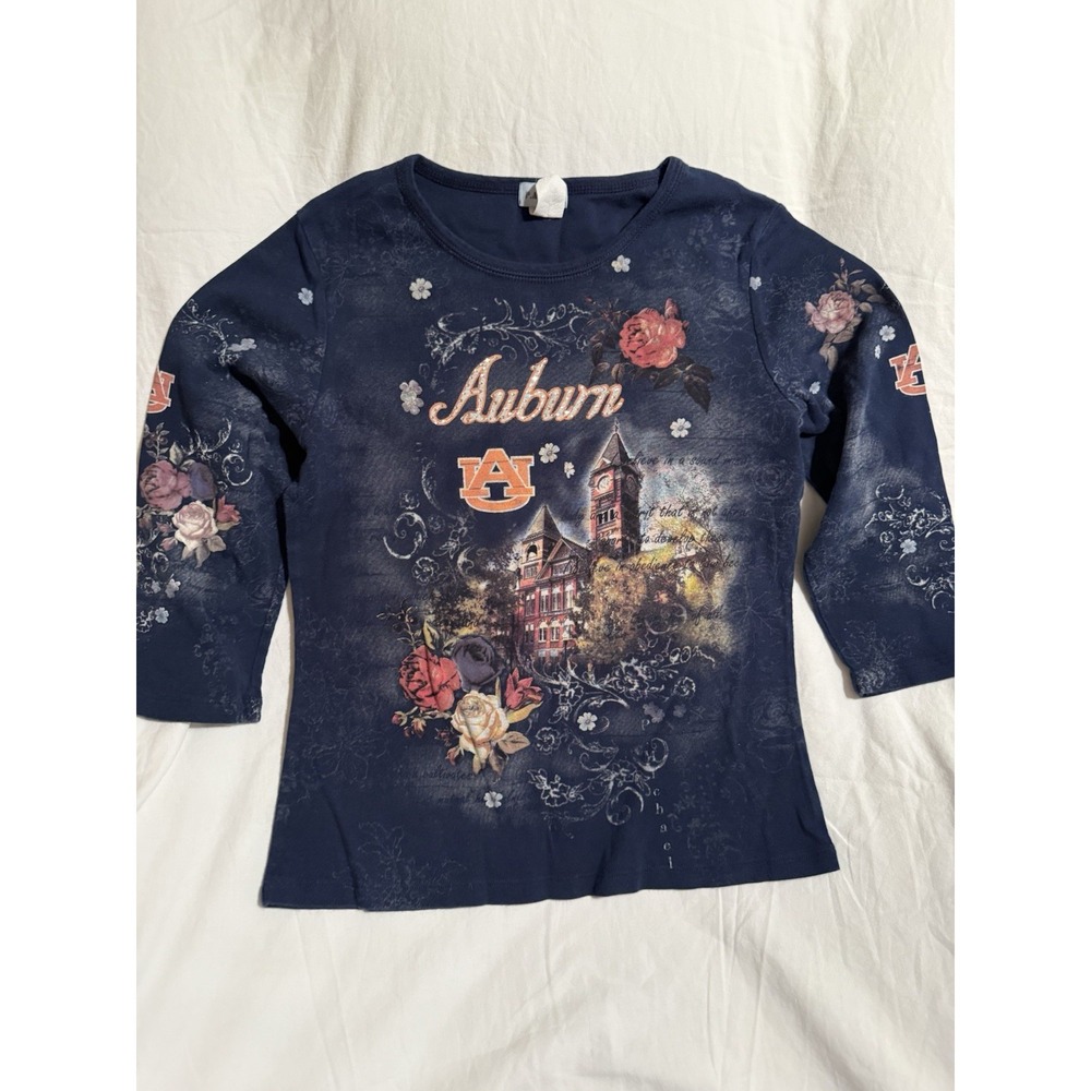 Women's Vintage Auburn Medium Stretch Long Sleeve Made In Usa 18 X 22